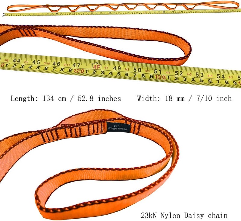 CAPARK 53 Inches Nylon Daisy Chains Rope Climbing Lanyard Straps Looped Strong Slings 23 kN Aerial Yoga Webbing - Image 3